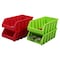 Basicwise Hang & Stack Storage Bin, Plastic, Red, 3 in H, 4.5 in W, 8 in L, 4 PK QI003255RG - alternate 2